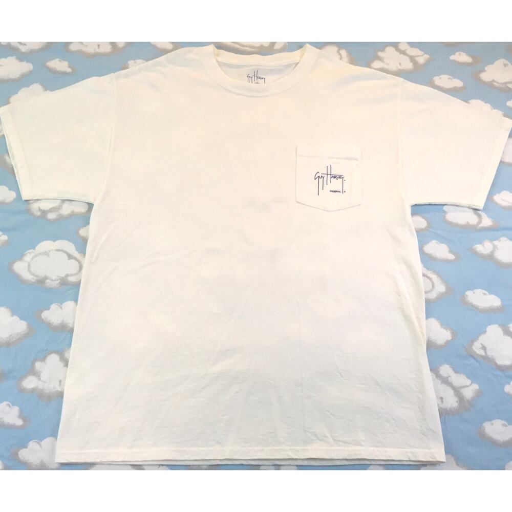 Guy Harvey Pocket T-Shirt Pirate Shark Swords Skull Large